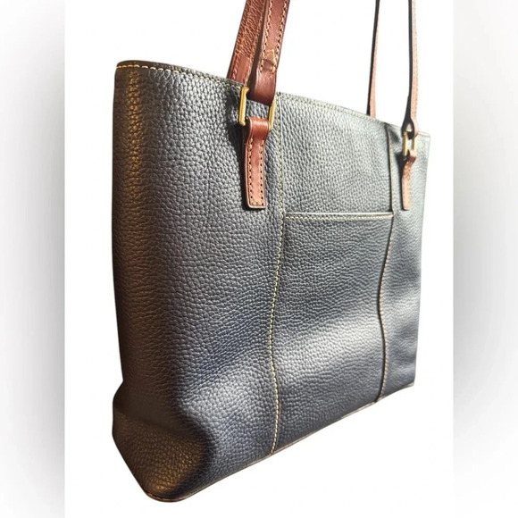 Dooney & Bourke Pebble Grain Leather Small Lexington Bag in Black and Brown - Picture 7 of 17